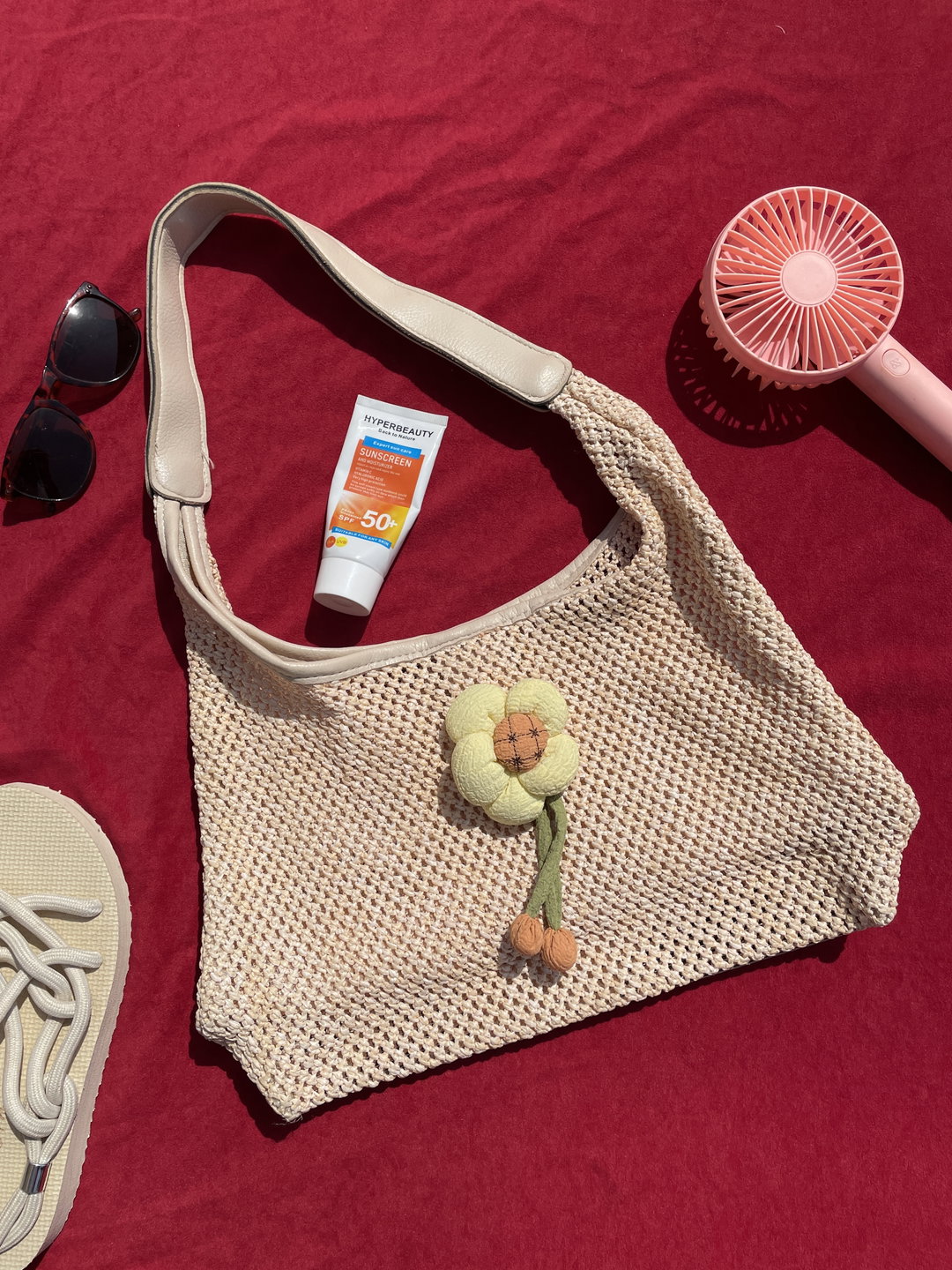 Shoulder bag raphia 