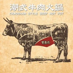 潮式牛肉火鍋-雙層肉(愛爾蘭後胸肉) Chaoshan Style Hotpot Sliced -  Double Layer Meat (Ireland Navel End Brisket) 200g