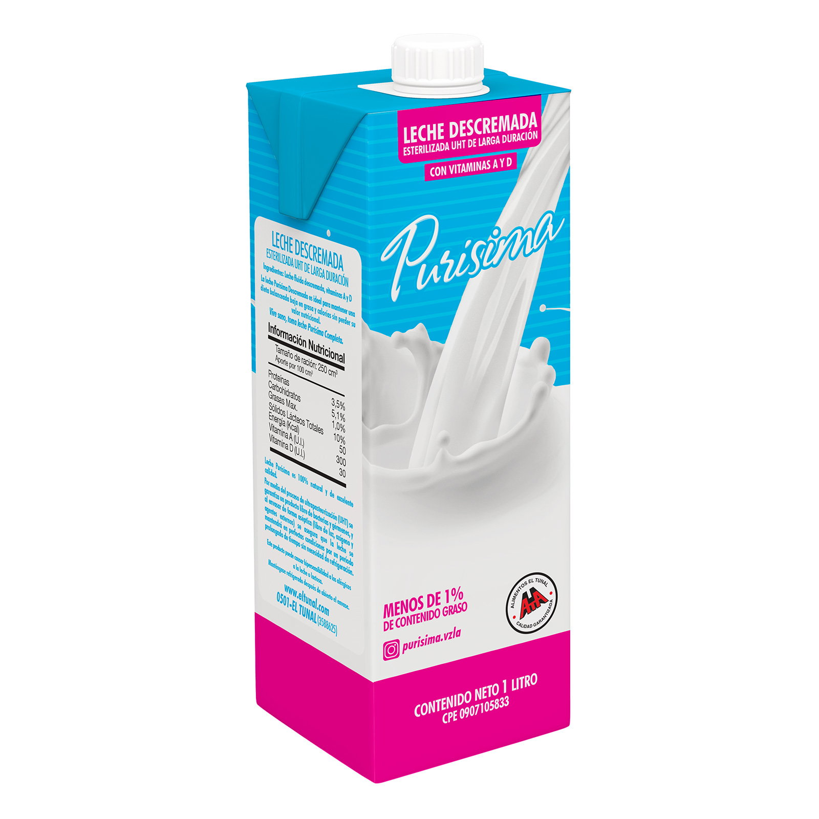 LECHE EL TUNAL UHT 1LT DESCREMADA