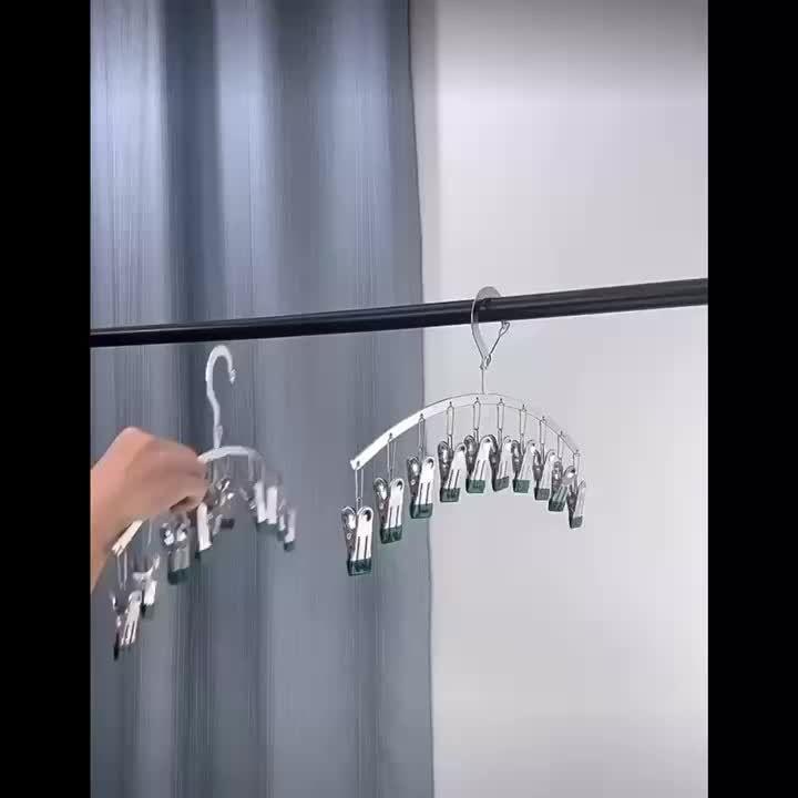 10pegs stainless steel clothes drying hanger_1