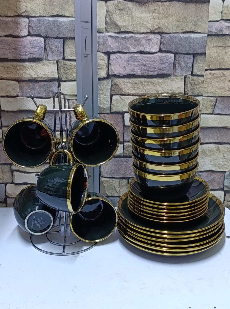 Black gold line  24 pcs dinner sets_1