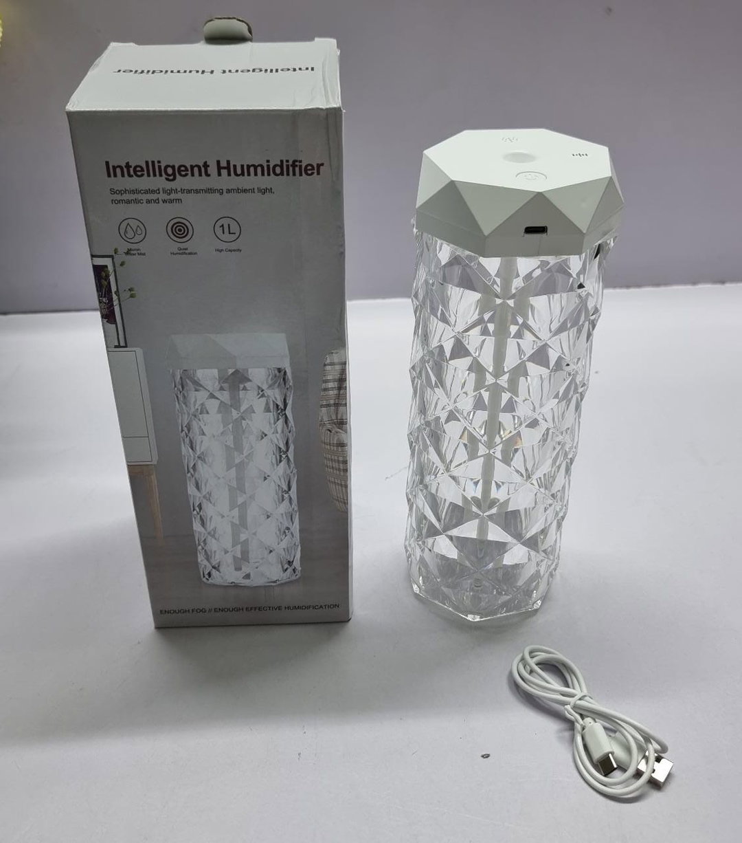 Acrylic high quality intelligent Humidifier with dime lights