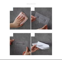 Wall-Mounted Self-Adhesive Bathroom Soap Dish Storage Organizer 