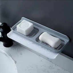 Wall-Mounted Self-Adhesive Bathroom Soap Dish Storage Organizer 