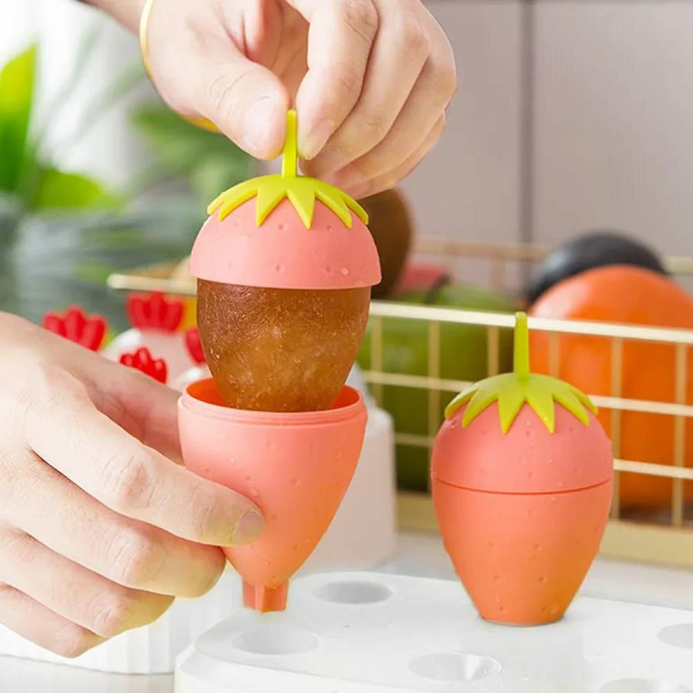 6 Grids strawberry ice Cream popsicle Mold _1