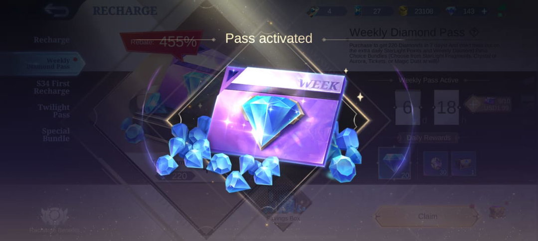 Weekly pass 