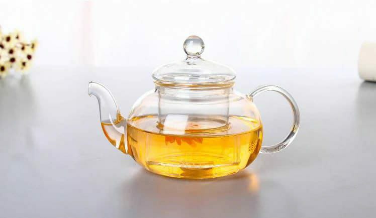 High Borosilicate glass tea/Coffee pot with stainless steel glass filter infuser _1