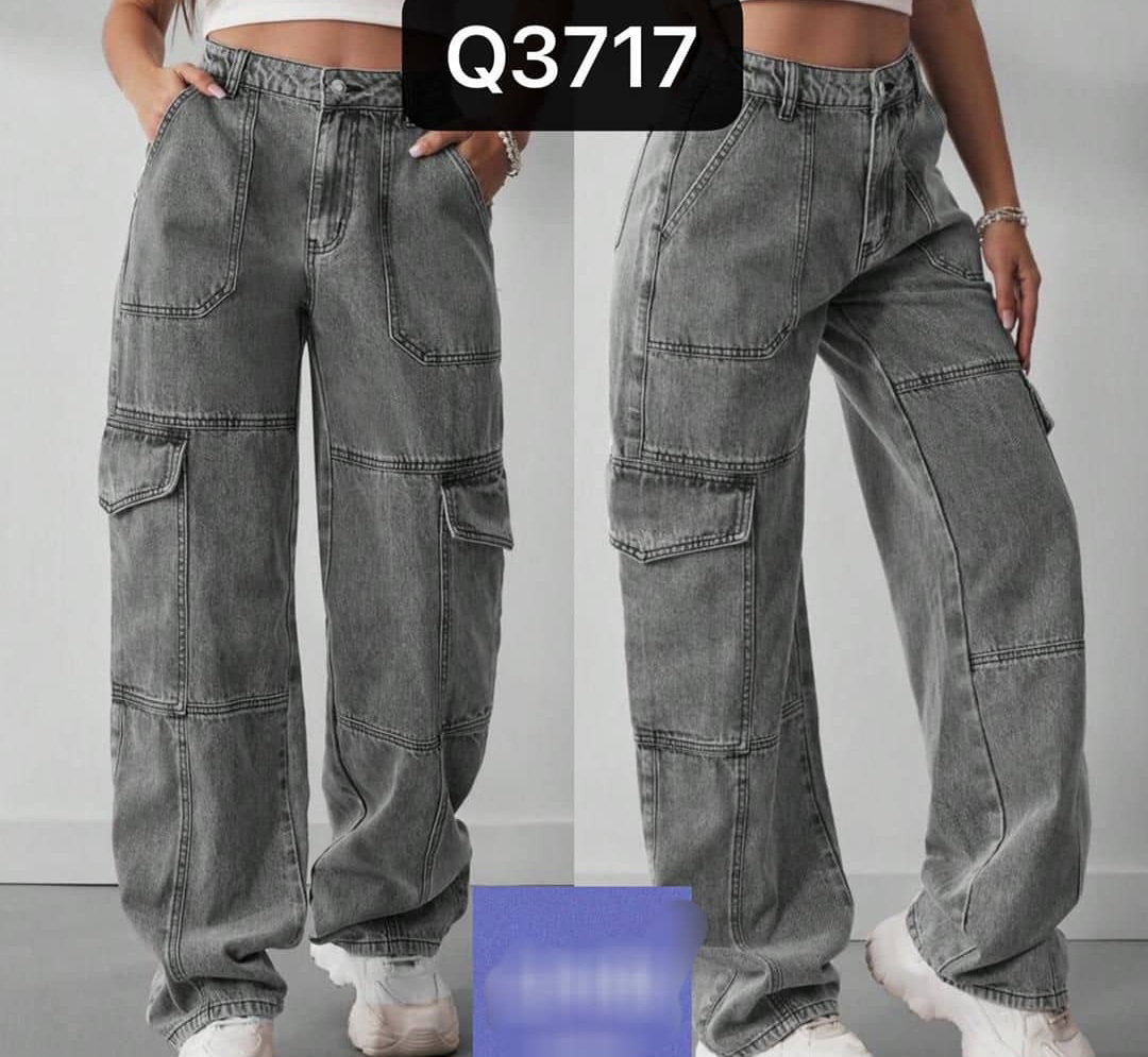 Pantalon cargo gris _0