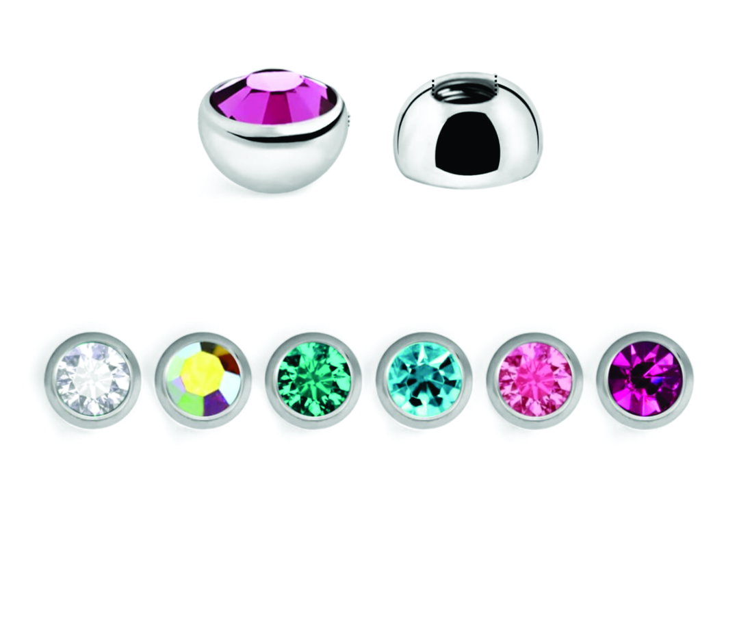 Half Bezel Set Crystal Balls
