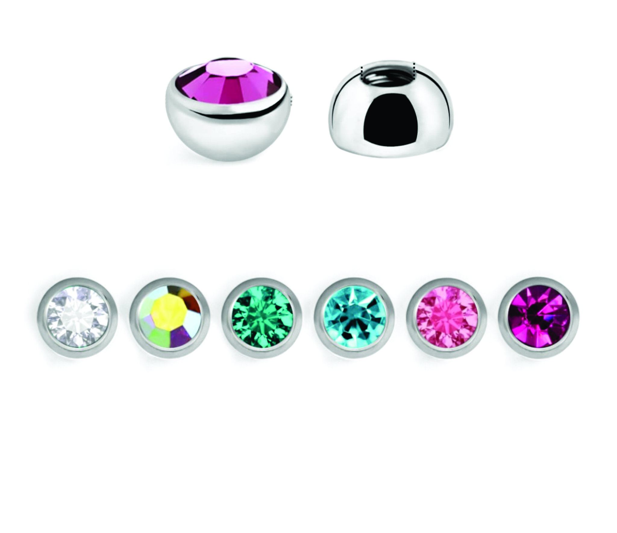 Half Bezel Set Crystal Balls_0