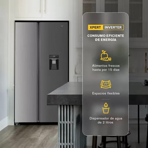Refrigerador Xpert Inverter Side By Side Con Dispensador_3