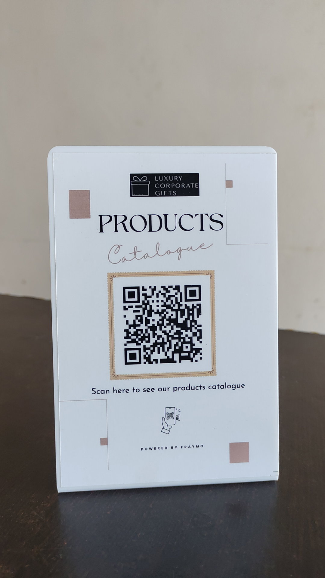 Products catalogue QR stand