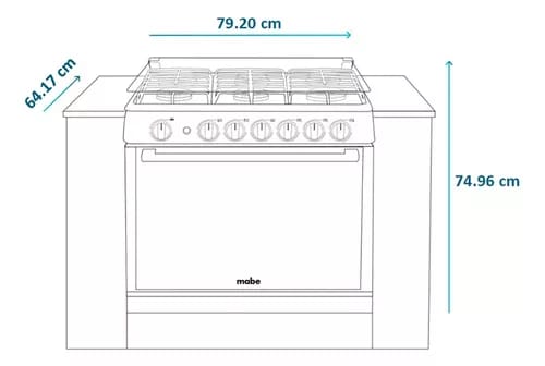 Estufa Mabe Empotrable Maoc80400ci 80 Cm 6q Acero_4