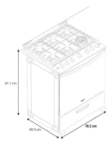 Estufa Xpert Flamma Al Piso Whirlpool 6 Quemadores Color Gris_2
