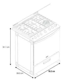 Estufa Xpert Flamma Al Piso Whirlpool 6 Quemadores Color Gris