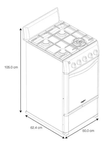 Estufa Al Piso 20 Whirlpool Xpert Flamma Wwr500s Silver Color Gris acero_3