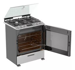 Cocina WhirlpoolWFR7400S color gris acero con puerta con visor 127V