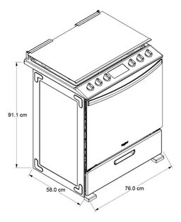 Cocina WhirlpoolWFR7400S color gris acero con puerta con visor 127V