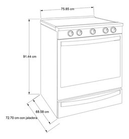 Estufa Whirlpool Smart Appliance Al Piso 30 Negro Wee750h0h