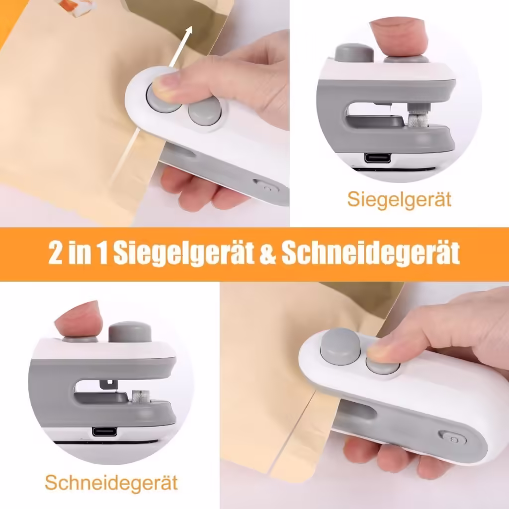 2 in 1 Usb Sealer Machine eat Sealing & Cutting, Handheld Vacuum Sealer for Food, Snacks, Chips _1