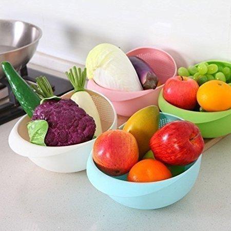 Food Washing Bowl and Strainer (Assorted Color)_2