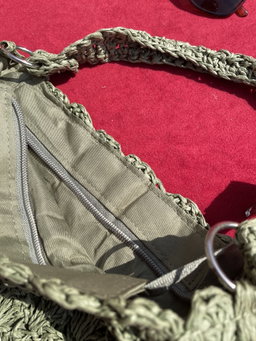 Raphia baguette bag