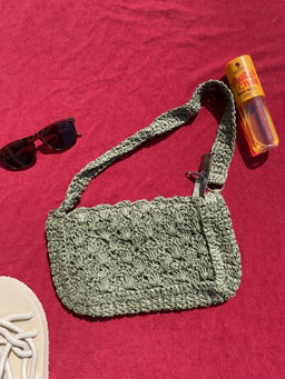 Raphia baguette bag