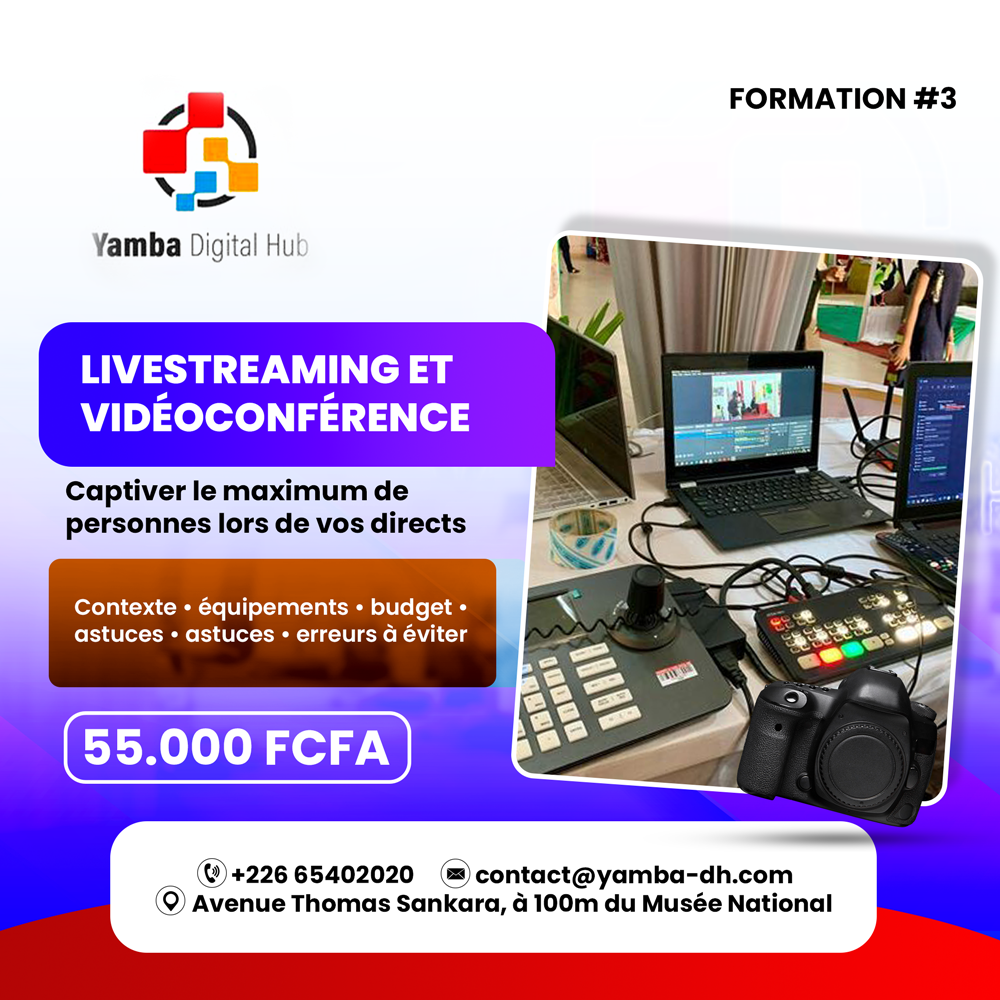 Formation intermédiaire en live streaming et visioconférence 