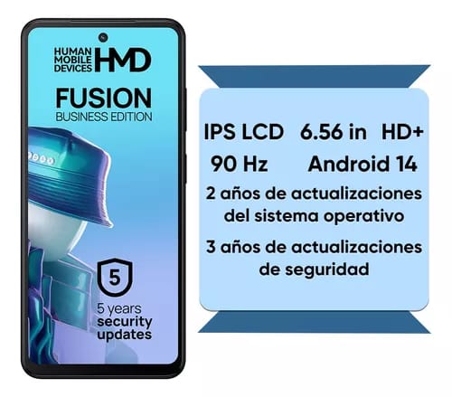 Smartphone Hmd Fusion 5g Dual Sim Teléfono 256gb 8gb Rom Celular 6.56in 90hz Pantalla 5000mah Batería Android 14 Phone Negro_5