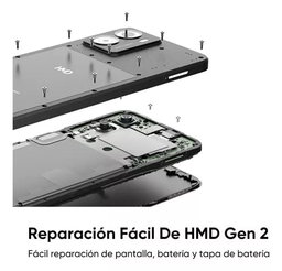 Smartphone Hmd Fusion 5g Dual Sim Teléfono 256gb 8gb Rom Celular 6.56in 90hz Pantalla 5000mah Batería Android 14 Phone Negro