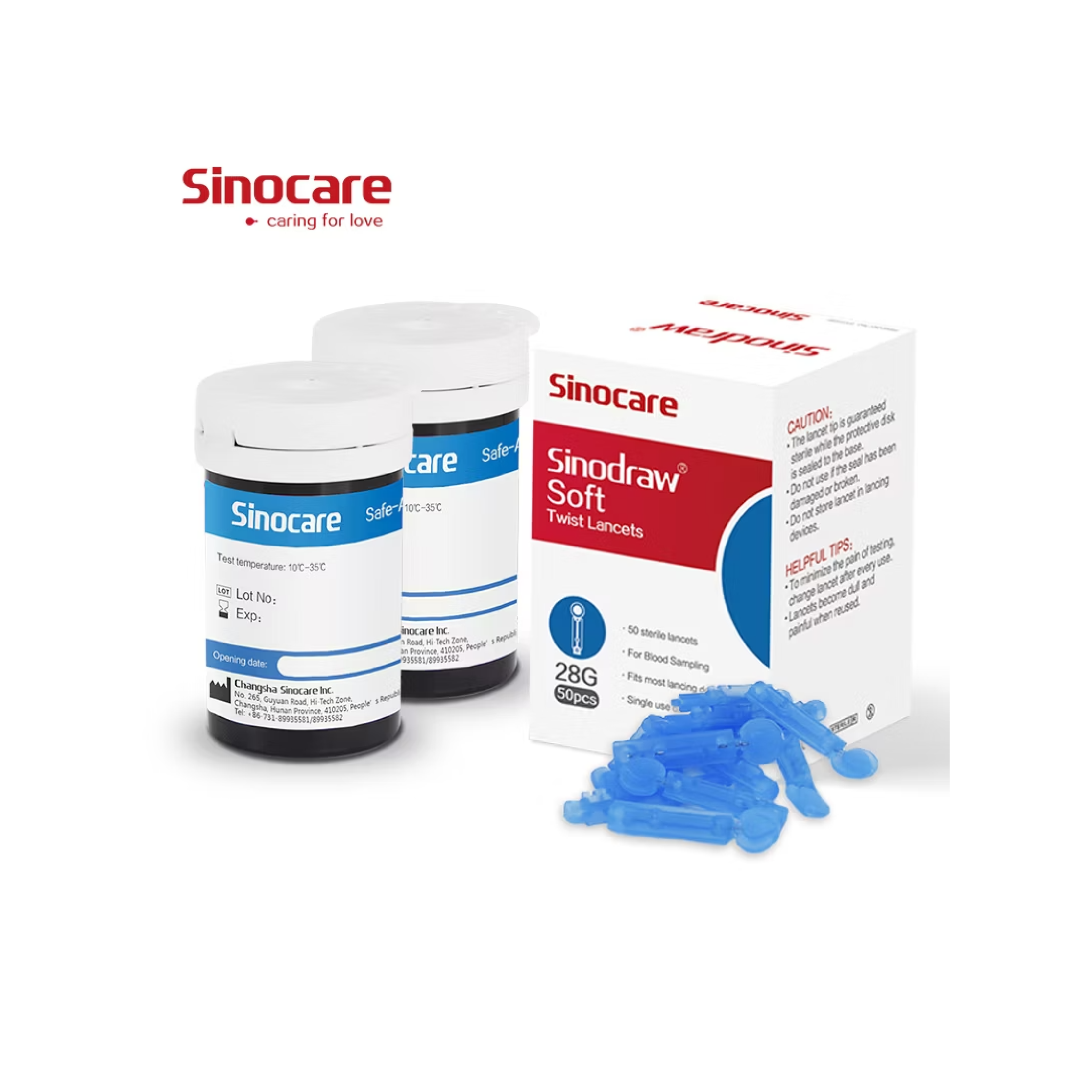 Kit de 75 tests Glucomètre Sinocare Safe-Accu 2_2