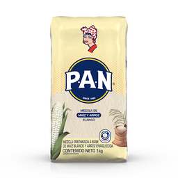 Harina Pan De Maiz Blanco Y Arroz 1Kg