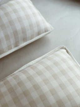 Beige Gingham Pillowcase