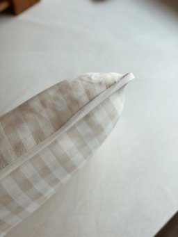 Beige Gingham Pillowcase
