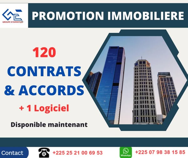 LE KIT DES 120 CONTRATS NECESSAIRES POUR la PROMOTION IMMOBILIER