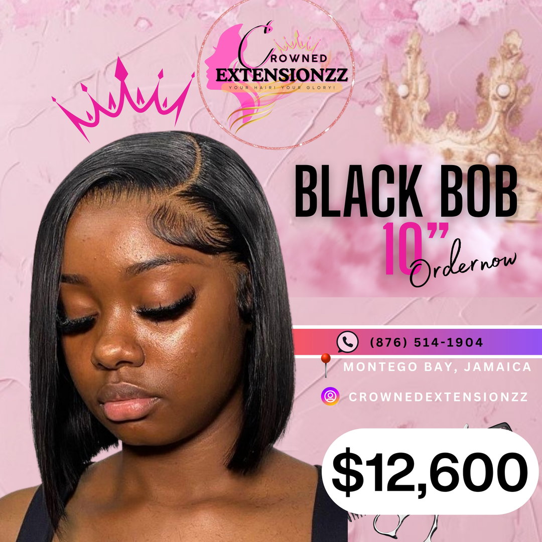 10” BLACK Bob Lace Crown