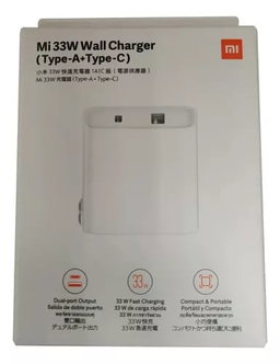 Cargador Xiaomi 33w Usb Versión Carga Rápida De Pared Blanco