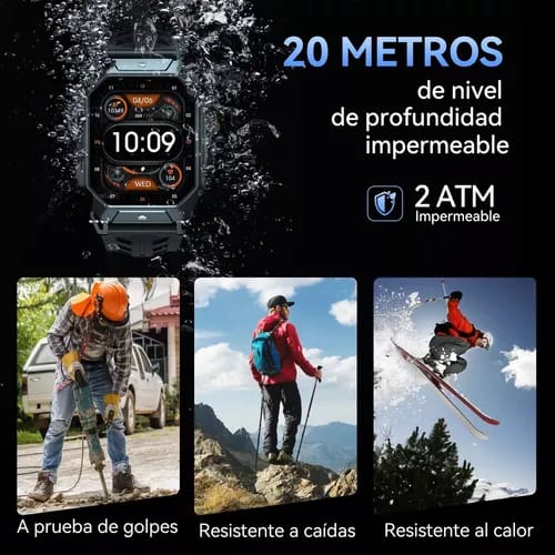 Smartwatch Cubot X1 Reloj Inteligente Deportivo 2ATM Resistente al Agua Negro 2.13'' y Llamada Bluetooth y Medición de Presión Arterial_7