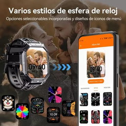 Smartwatch Cubot X1 Reloj Inteligente Deportivo 2ATM Resistente al Agua Negro 2.13'' y Llamada Bluetooth y Medición de Presión Arterial