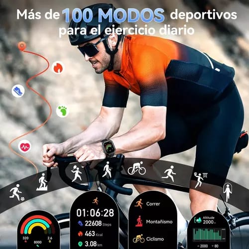 Smartwatch Cubot X1 Reloj Inteligente Deportivo 2ATM Resistente al Agua Negro 2.13'' y Llamada Bluetooth y Medición de Presión Arterial_10