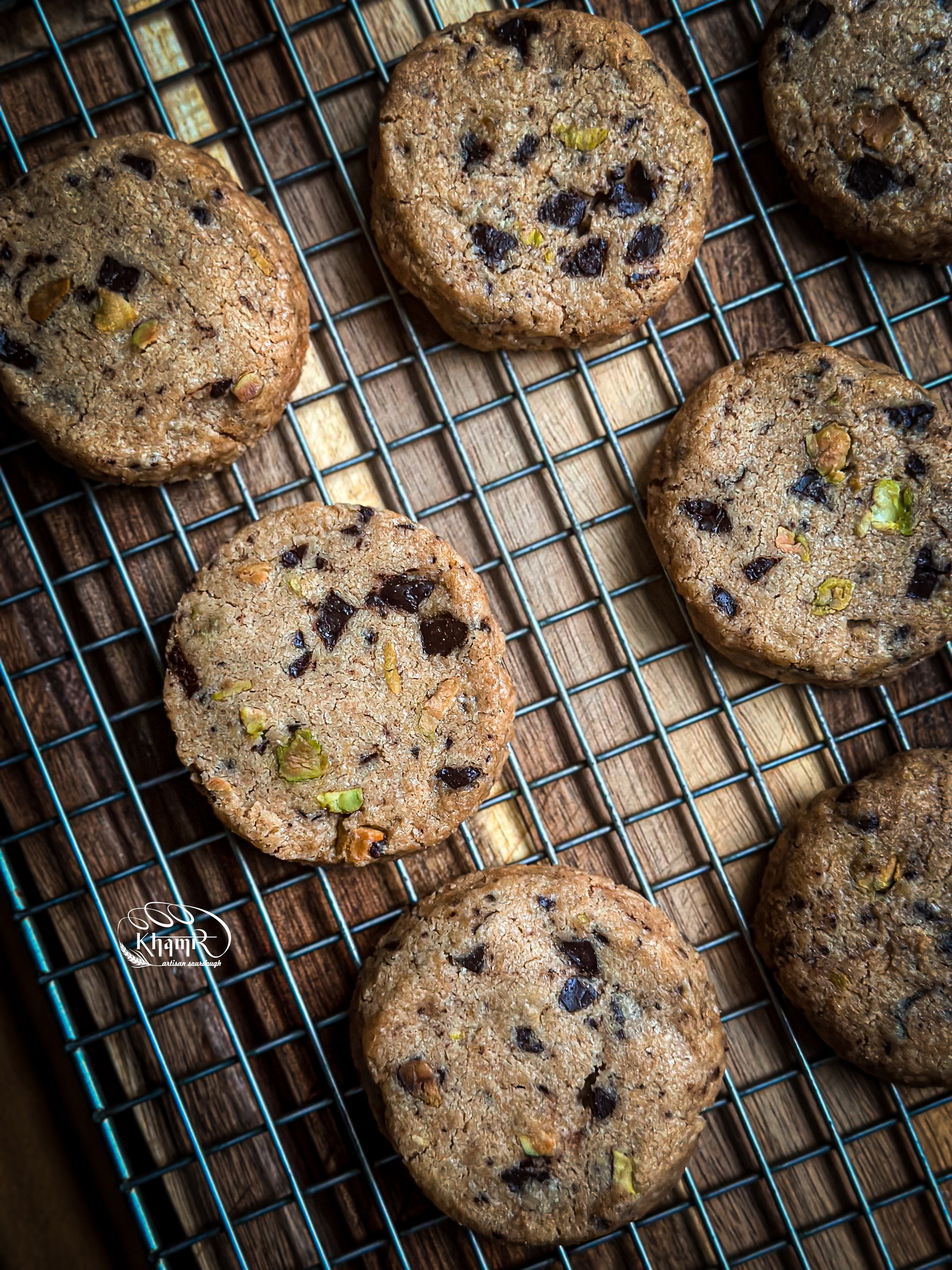 Dark Chocolate and Pistachio Wholegrain Sable Cookies_0