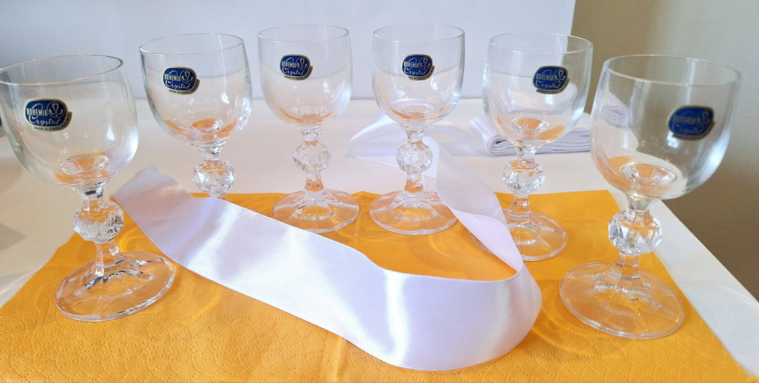 6 Taças de Cristal Bohemia - 50ml