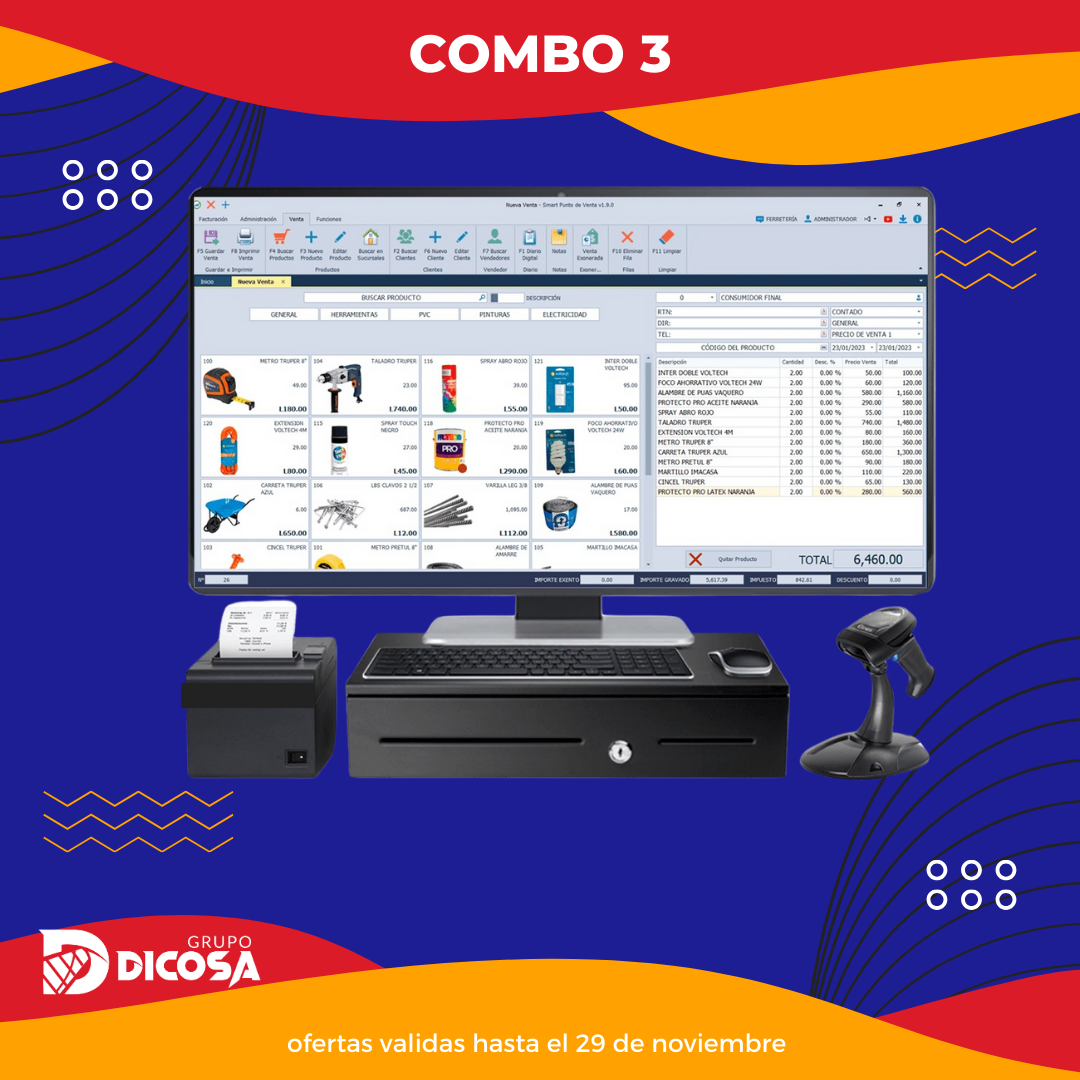 COMBO 3 EQUIPOS + SISTEMA DE FACTURACION_0