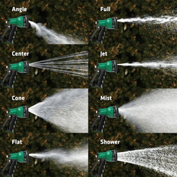 GARDEN HOSE NOZZLE WITH 8 SPRAY PATTERNS 