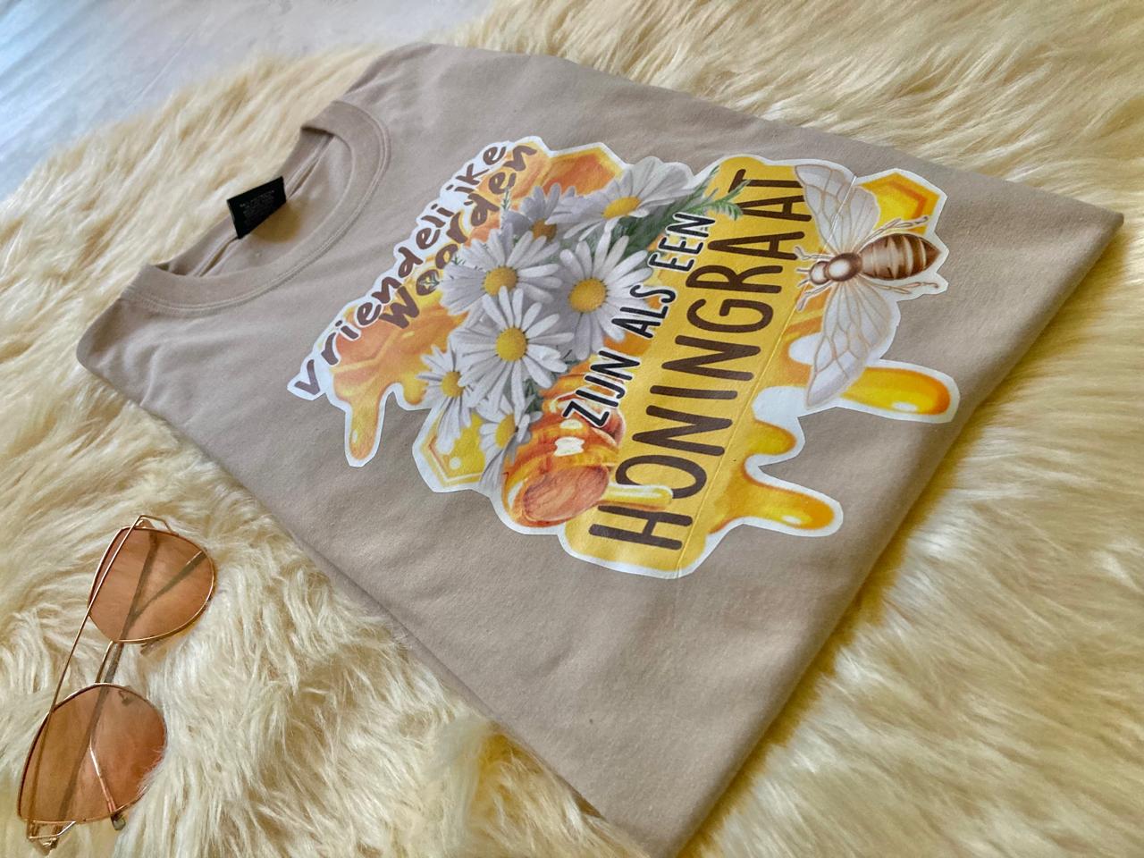  Vriendelijke woorden T-shirt Bruin _0
