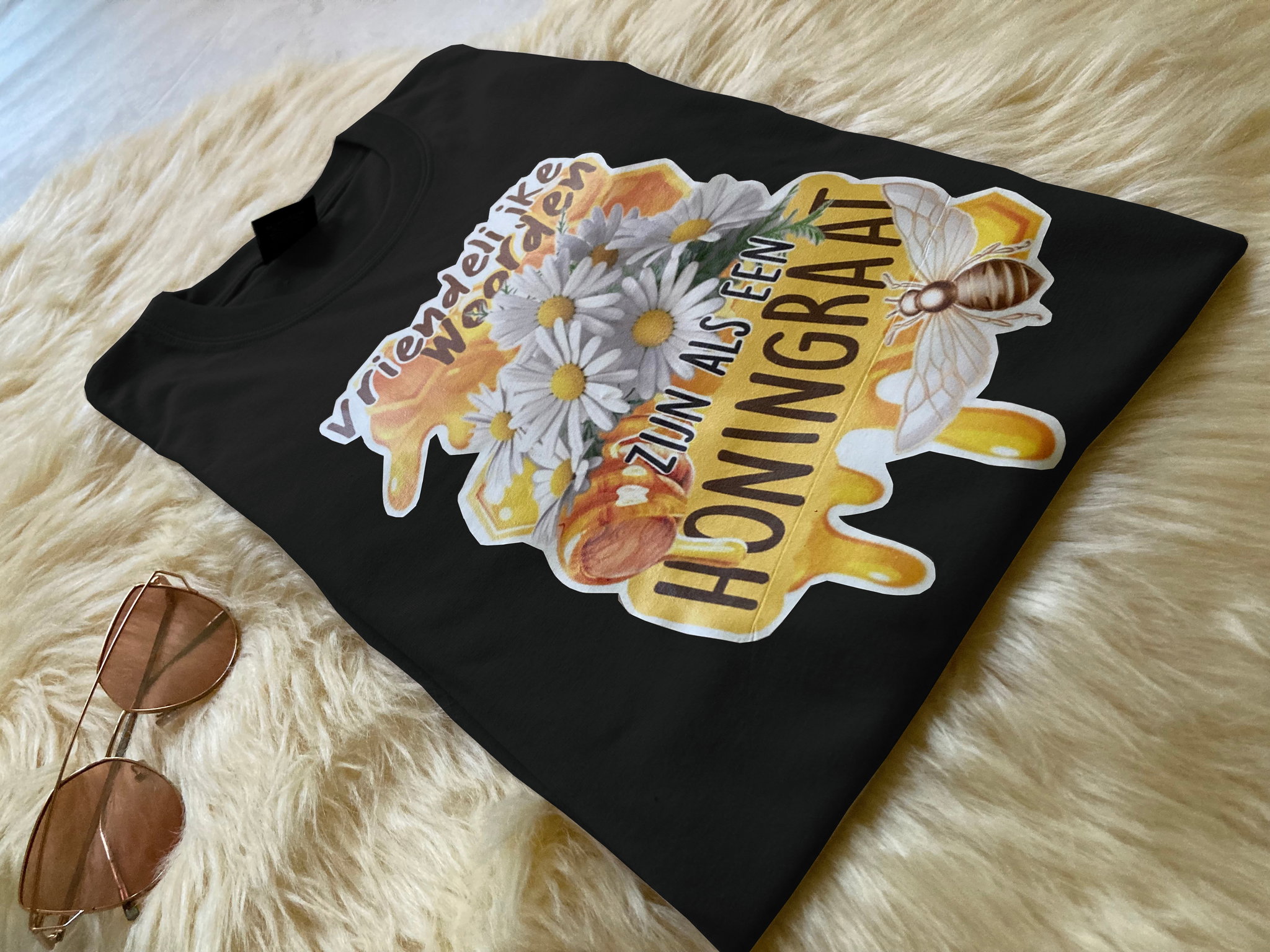  Vriendelijke woorden T-shirt Zwart_0