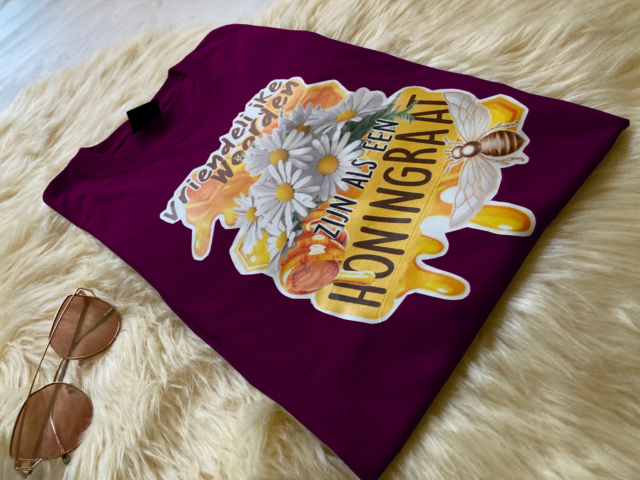  Vriendelijke woorden T-shirt Paars_0