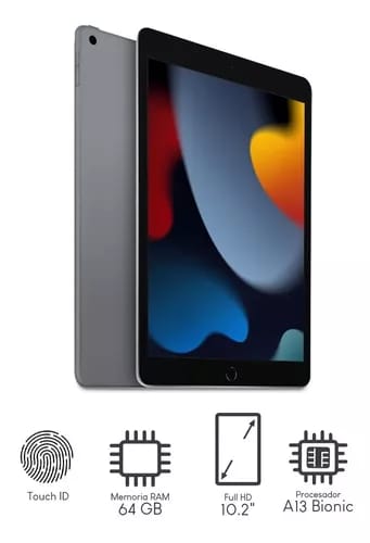 Tablet Apple iPad 9th Gen 64gb 10.2 Gris + Audifonos + Lapiz_2