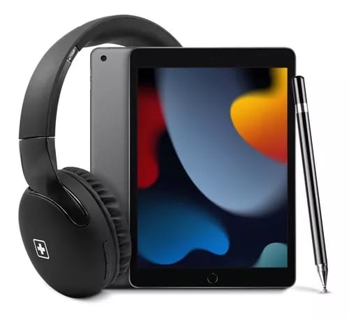 Tablet Apple iPad 9th Gen 64gb 10.2 Gris + Audifonos + Lapiz_0