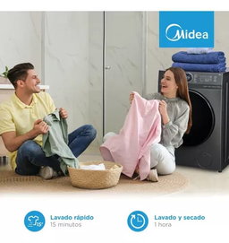 Lavasecadora Carga Frontal Midea Smart Dial 15 Kg / 8 Kg Color Gris